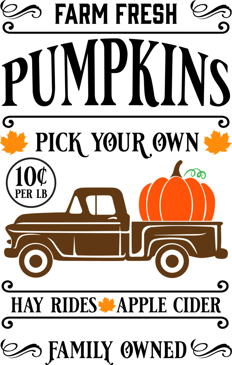 Farm Fresh Pumpkins Old Truck Sign