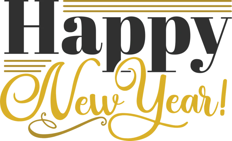 Happy New Year Gold Script