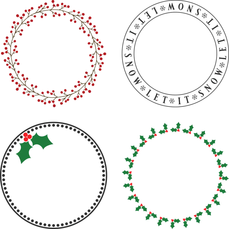 Holiday Circle Frames Set