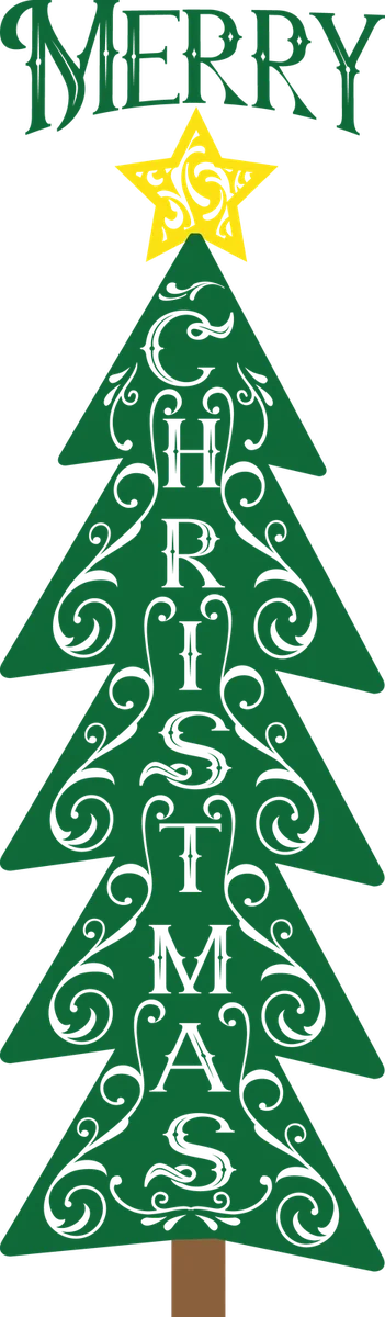 Merry Christmas Tree Porch Sign