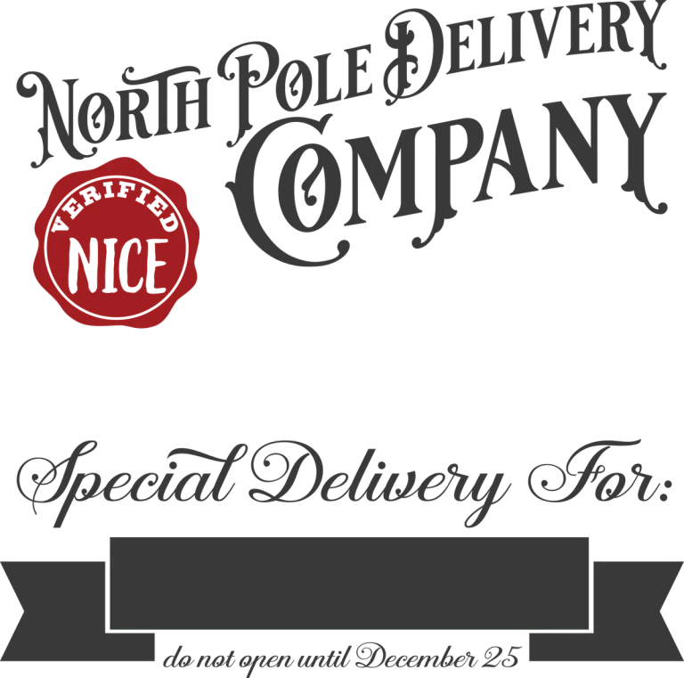 North Pole Delivery Company Gift Tag
